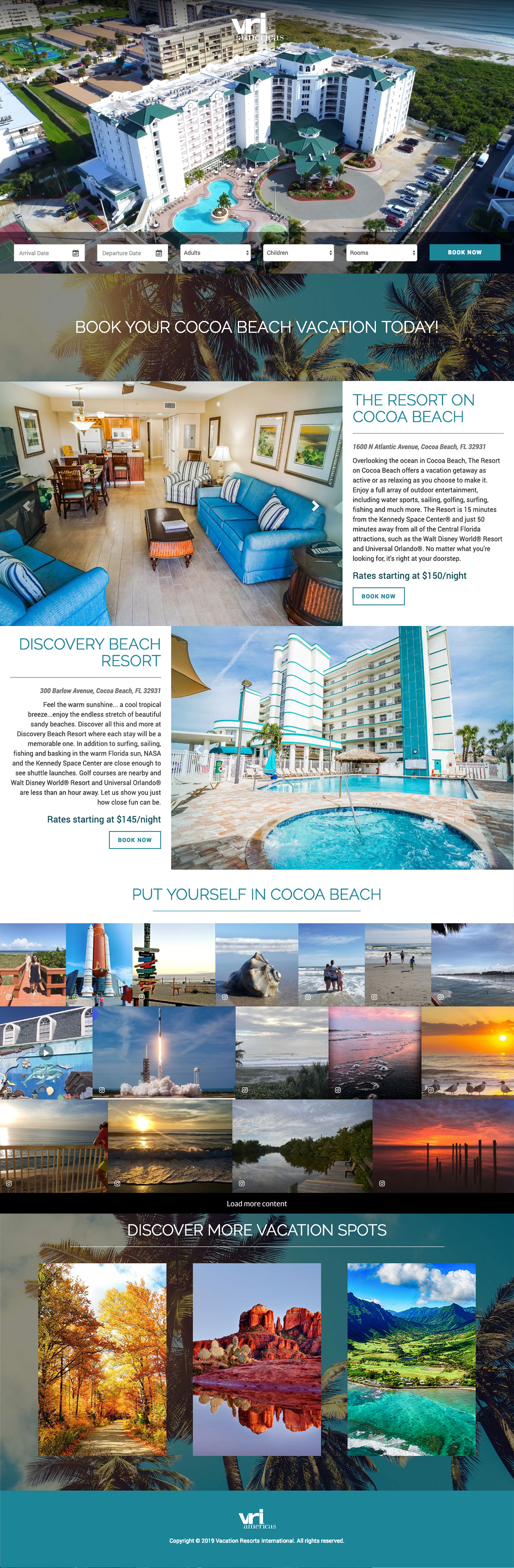 Cocoa Beach Landing page